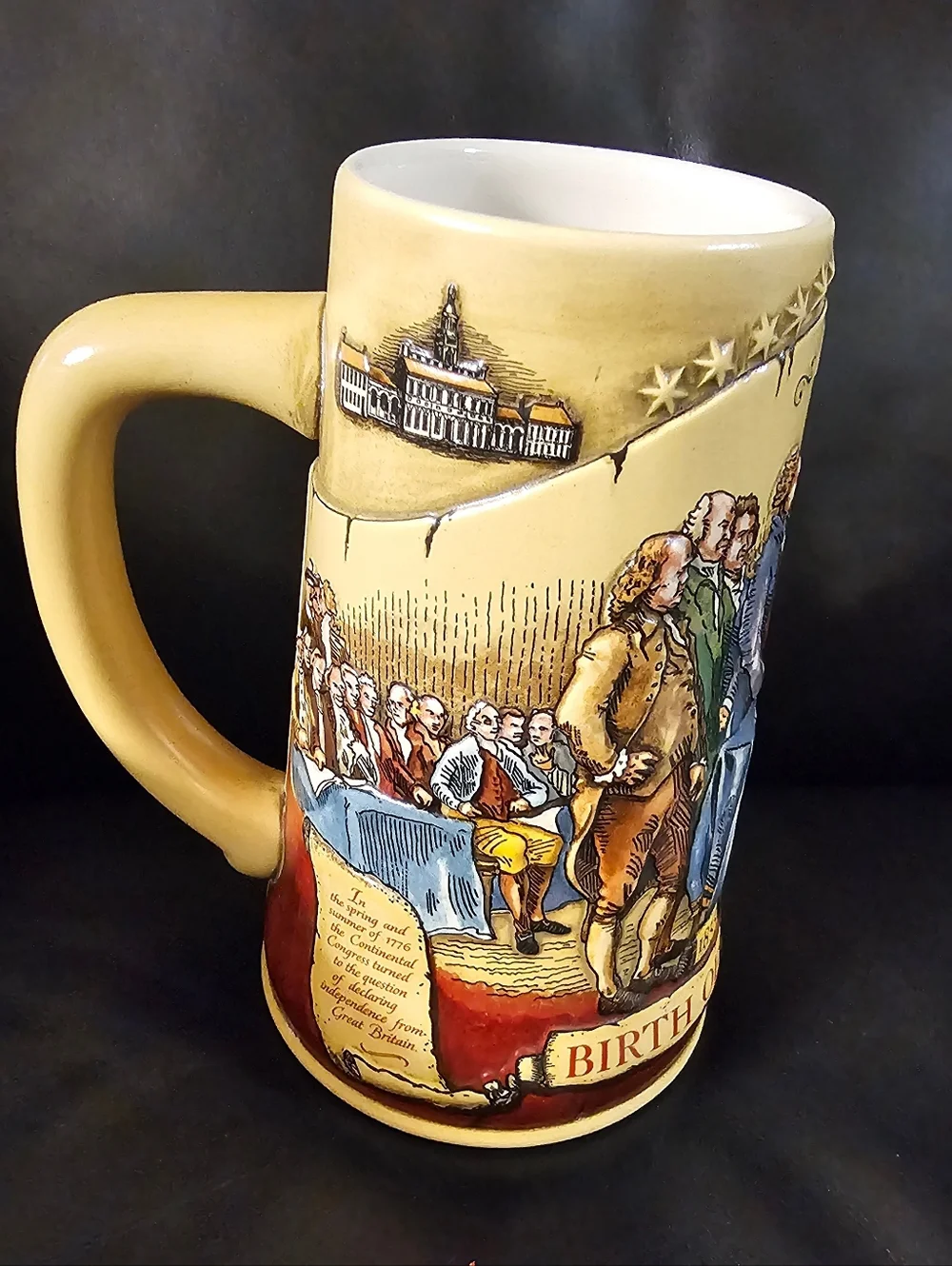 Miller High Life Birth of A Nation 1776 Licensed Collectibe Beer Stein EUC